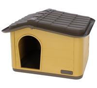 Kerbl Paola Eco Cat House - 60 x 51 x 41 cm (Honey/Brown, Recycled Plastic, Plug-In System) 80901