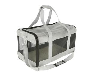 Kerbl Pet Casual Carry Bag for Dogs/Cats up to 9 kg, with Carry Handle and Shoulder Strap, 41 x 28 x 29 cm, Grey
