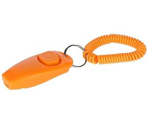 Kerbl Pet Clicker and Whistle 2-in-1, Orange, 8 cm