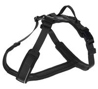 Kerbl Pet Dallas Black Harness Neck 50-62cm Chest 56-74cm Nylon Y Shape Reflective with Clip Fastening for Medium Large Dogs