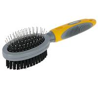 Kerbl Pet Double Brush with Protective Caps and Bristles Oval 20.5cm