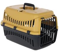 Kerbl Pet Expedion Transport Box for Cats/Dogs/Small Animals, Plastic, Honey|Black, 45 x 30 x 30 cm