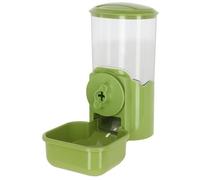 Kerbl Pet Feeder 1000 ml, for Rabbits and Small Animals, Grid Attachment, Automatic Slipping, Robust, Green, Transparent, 11 x 20 x 20 cm