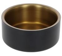 Kerbl Pet Gold Stainless Steel Bowl for Dogs and Cats, Stainless Steel, Temperature Regulating, Non-Slip, Dishwasher Safe, Black/Gold, 7.4 cm