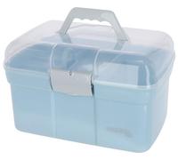 Kerbl Pet Grooming Box, Storage Box for Dog and Cat Items, with Removable Insert, Carry Handle, Plastic, Blue, 30 x 20 x 19 cm