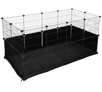 Kerbl Pet Indoor Enclosure Hoppla, Extra High, 24 Elements, Nylon Base, Tool-Free Assembly, Suitable for Young Animals, Black, 144 x 72 x 72 cm