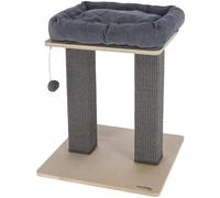 Kerbl Pet Noah I Cat Scratching Post for All Ages, Sisal Column, Padded Bed 50 x 50 x 64 cm, Modern Cat Tree Design, Base Plate, Birch Wood, Washable