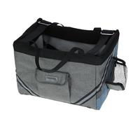 Kerbl Pet Vacation Bicycle Bag, Dog Basket, Grey, Blue, 38 x 29 x 25 cm, Polyester, Small Dogs, Cats, Washable Floor Cushion