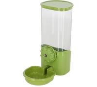 Kerbl Pet Water Dispenser 850 ml, for Rabbits and Small Animals, Grid Attachment, Removable Lid, Plastic, No Night Dribbling, Green, Transparent