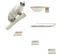 Kerbl Rocky Cat Climbing Wall, Step Boards, Lounging Board, Column, Lounger, 6 Pieces