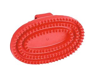 Kerbl Rubber Curry Comb Oval Hard Rubber Red