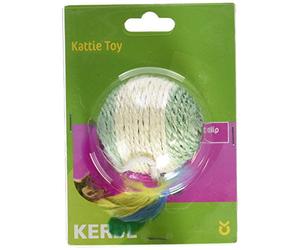 Kerbl Sisal Play Ball with Rattle/Feather, 6 cm, Assorted Colours