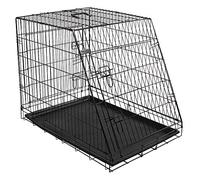 Kerbl Slanted Front Dog Cage Collapsible 2 Doors, 92 x 63 x 74 cm, Black