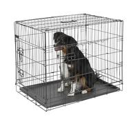 Kerbl Straight Front Dog Cage Collapsible 2 Doors, 76 x 54 x 64 cm, Black
