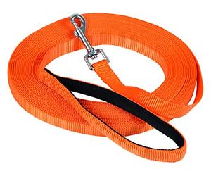 Kerbl Training Leash Towline Miami with Soft Grip, 10 m x 20 mm, Orange