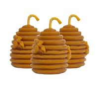 KERC - Honey Candles - 100% Ecological and Artisanal - Natural Light to Purify Spaces - Make Ritual, Decorate and Give - 3 Decorative Candles - Toxic Free Handmade (Mini Beehive 4x3.5cm)