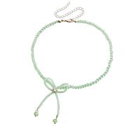 Kercisbeauty Crystal Beads Bowtie Choker Necklace for Women Y2K Cute Choker Party Jewelry, One Size, Aolly, No Gemstone