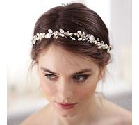 Kercisbeauty Handmade Bridal Bridesmaids Double Chain Headband Vine Spring Headband Headpiece Hair Vine Bridal Accessories Super Flash Party Accessories (Rose Gold)