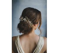 Kercisbeauty Handmade Bridal Cute Daisy Flower Crystal and Pearl Vintage Headband Vine Wedding Headpiece Prom Party Accessories (Silver)