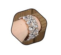 Kercisbeauty Statement Crystal Stretch Bracelet for Women Daily Strand Adjustable Jewelry, One Size, Aolly, no gemstone