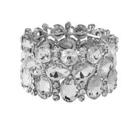 Kercisbeauty Statement Crystal Stretch Bracelet for Women Daily Strand Adjustable Jewelry, One Size, Aolly, no gemstone