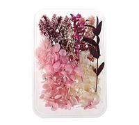 KERDEJAR 1 Box Real Mix Dried Flowers for Aromatherapy Candle Resin Jewellery Dry Plants Pressed Flower Making Craft DIY Accessories Home Use Pink Love