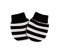 KERDEJAR 1 Pair Baby Anti Scratching Soft Cotton Gloves Newborn Protection Face Scratch Mittens Infant Handguard Supplies Black And White Stripes
