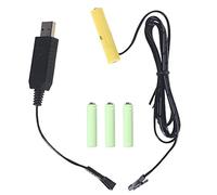 KERDEJAR 4AAA 6V Battery Eliminator,USB Power Supply Replace 4pcs 1.5V Batteries,Battery Eliminate Cable for Clock Toys Holiday Lights Fan LED(Detachable)