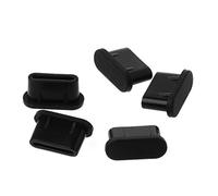 KERDEJAR Dust Plugs,5PCS Type-C Dust Plug USB Charging Port Protector Silicone Cover for Samsung Huawei Smart Phone Accessories Black