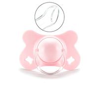 KERDEJAR Pacifier,Baby with Lid Butterfly Shape Round and Flat Teat Silicone Sleep Pacifier Newborn Boys Girls Bite Chew Supplies Pink Flat Head