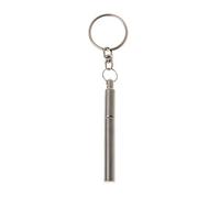 KERDEJAR Retractable Pen Shape Keychain,Portable Stainless Steel Telescopic Ballpoint Pen Metal Key Ring Keychain Tools Silver