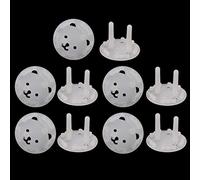KERDEJAR Safety Plug Protector,10pcs EU Stand Power Socket Cover 2 hole Electrical Outlet Baby Child Safety Electric Shock Proof Plugs Protector