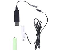 KERDEJAR TINGLI LR6 2AA 3V Power Supply Replace,USB Battery Eliminator 2pcs 1.5V Batteries,Battery Eliminate Cable for Clock Toys Holiday Lights Fan LED(Detachable)