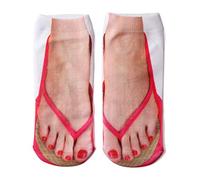 KerDejar Unisex Cotton Low Cut Ankle Socks, Funny 3D Flip-Flops Shoes Pork Print Hosiery 2