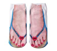 KerDejar Unisex Cotton Low Cut Ankle Socks, Funny 3D Flip-Flops Shoes Pork Print Hosiery 5, 19.5*8cm