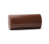 KERDEJAR Watch Roll Travel Case,3 Slots Watch Roll Travel Case Chic Portable Vintage Leather Display Watch Storage Box with Slid in Out Watch Organizers Brown