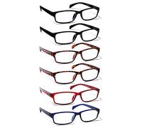 Kerecsen 6 Pack Fashion Reading Glasses for Women Men Blue Light Blocking Anti UV Readers with Spring Hinge