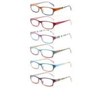 Kerecsen 6-Pack Reading Glasses for Women Blue Light Blocking Glasses Spring Hinges Pattern Design Glasses for Reading (+3.5, 6 Pack Mix Color-1)