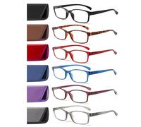 Kerecsen Reading Glasses Men Women 6 Pack Fashion Spring Hinge Readers Comfortable Glasses for Reading(0.75, 6 Multicolour)