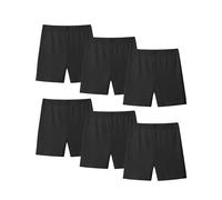 KEREDA 6 Pack Girls Cycling Shorts Breathable PE Shorts Stretchy Dance Under Dress Summer Shorts for Kids Children Age 4-10 Years Black