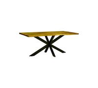 Kerela Artificial Edge Spider Leg Dining Table - Mango Wood/Iron - L80 x W140 x H76 cm - Mango PP Saw Finish Jaipur Furniture Ltd Brown One Size