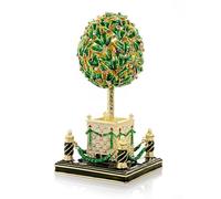 Keren Kopal Bay Tree Faberge Egg with Colorful Crystals Decorated with Crystals Handcrafted