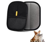 Kerfulty Pet Hair Remover Glove,Pet Hair Remover Electrostatic Gloves, Pet Hair Removal Glove for Cats & Dogs, Double-Sided Reusable Electrostatic Gloves for Couch, Clothing, Carpet (Black 1Pcs)