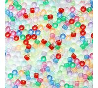 KERGAEN 1000+ Pcs 6x9mm Plastic Pony Beads Bulk - Multi-Color DIY Craft Beads for Bracelets, Hair Braiding, Jewelry Making, Keychains