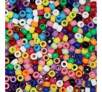 KERGAEN 1000+ Pcs 6x9mm Plastic Pony Beads Bulk - Multi-Color DIY Craft Beads for Bracelets, Hair Braiding, Jewelry Making, Keychains