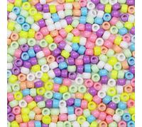 KERGAEN 1000+ Pcs 6x9mm Plastic Pony Beads Bulk - Multi-Color DIY Craft Beads for Bracelets, Hair Braiding, Jewelry Making, Keychains