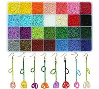 KERGAEN Size 2mm Seed Beads 28 Colors About 22400pcs in a 28-Grids Box,12/0 Round Glass Seed Beads for Jewelry Making