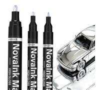 KERIFI 3pcs Silver Liquid Mirror Chrome Markers Permanent Art Liquid Chrome Marker Set, Reflective Gloss Metallic Mirror Markers, Repair Paint Pen for Model Metal Plastic Glass DIY Craft (0.7/1/3mm)