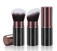 Keriloo Kabuki 2 Pcs Retractable Makeup Brush Set for Foundation Powder Blusher Blush Blush Tan Polishing Sunscreen Cosme