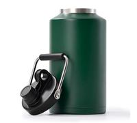 Kerilyn Insulated Gallon Jug with Handle, One Gallon, 128 Ounces Stainless Steel, Large Double Vacuum Water Bottle for Hot & Cold Drinks, Wide Mouth, Sweat Proof, Great for Travel, Camping, Green